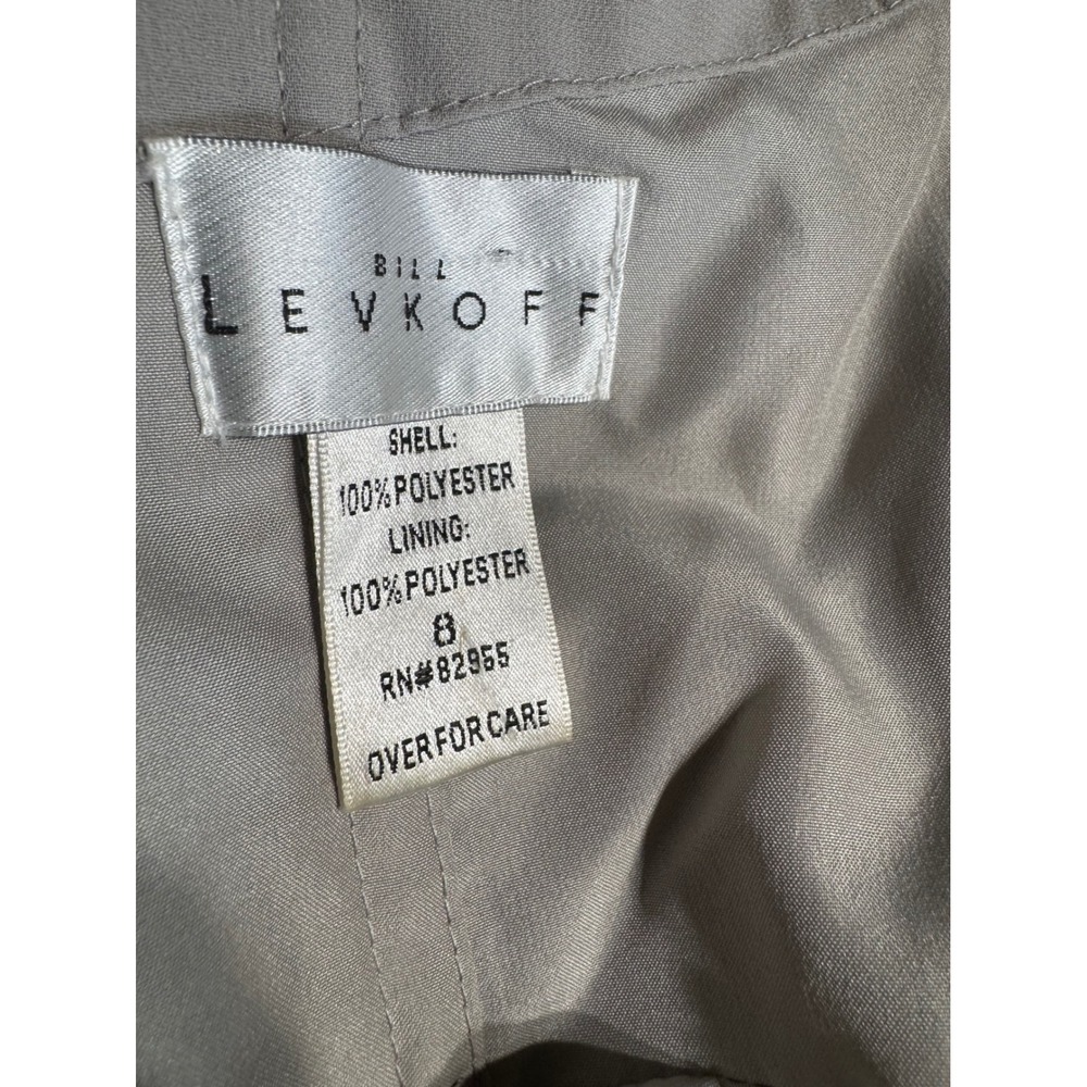Bill Levkoff Gown Women‎ 8 Taupe Halter Pleated Chiffon Formal Dress - Picture 6 of 13
